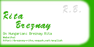 rita breznay business card